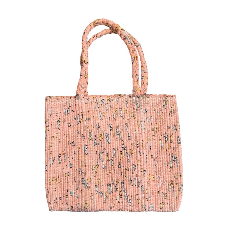 Tote Pastel Quilted bag w/ Braided Handles